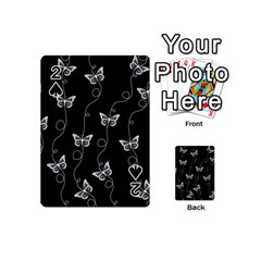 Black And White Butterfly Pattern Playing Cards 54 Designs (mini) by SpinnyChairDesigns