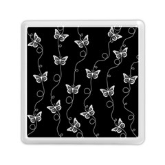 Black And White Butterfly Pattern Memory Card Reader (square) by SpinnyChairDesigns