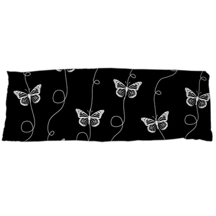 Black and White Butterfly Pattern Body Pillow Case (Dakimakura)