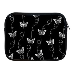 Black And White Butterfly Pattern Apple Ipad 2/3/4 Zipper Cases by SpinnyChairDesigns