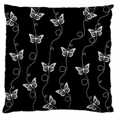 Black And White Butterfly Pattern Standard Flano Cushion Case (one Side) by SpinnyChairDesigns