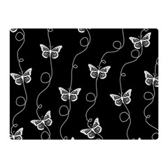 Black And White Butterfly Pattern Double Sided Flano Blanket (mini)  by SpinnyChairDesigns