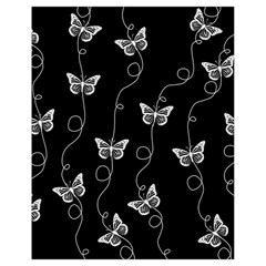 Black And White Butterfly Pattern Drawstring Bag (small) by SpinnyChairDesigns