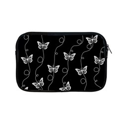 Black And White Butterfly Pattern Apple Macbook Pro 13  Zipper Case by SpinnyChairDesigns