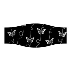 Black And White Butterfly Pattern Stretchable Headband by SpinnyChairDesigns