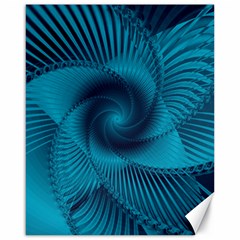 Cerulean Blue Pinwheel Floral Design Canvas 16  X 20  by SpinnyChairDesigns