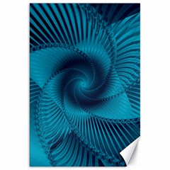 Cerulean Blue Pinwheel Floral Design Canvas 20  x 30 