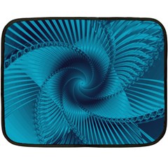 Cerulean Blue Pinwheel Floral Design Fleece Blanket (Mini)