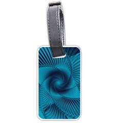 Cerulean Blue Pinwheel Floral Design Luggage Tag (one Side) by SpinnyChairDesigns