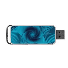 Cerulean Blue Pinwheel Floral Design Portable Usb Flash (one Side) by SpinnyChairDesigns