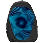 Cerulean Blue Pinwheel Floral Design Backpack Bag Front