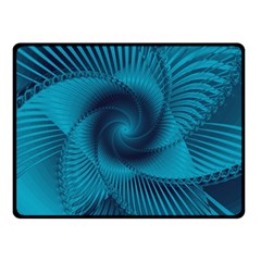 Cerulean Blue Pinwheel Floral Design Double Sided Fleece Blanket (Small) 