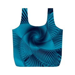 Cerulean Blue Pinwheel Floral Design Full Print Recycle Bag (M)