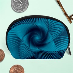 Cerulean Blue Pinwheel Floral Design Accessory Pouch (large) by SpinnyChairDesigns