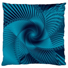 Cerulean Blue Pinwheel Floral Design Standard Flano Cushion Case (two Sides) by SpinnyChairDesigns