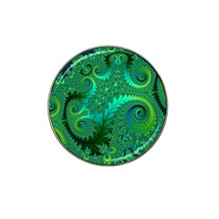 Green Floral Fern Swirls And Spirals Hat Clip Ball Marker (4 Pack) by SpinnyChairDesigns