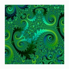 Green Floral Fern Swirls And Spirals Medium Glasses Cloth (2 Sides) by SpinnyChairDesigns