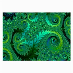 Green Floral Fern Swirls And Spirals Large Glasses Cloth