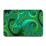 Green Floral Fern Swirls and Spirals Small Doormat  24 x16  Door Mat