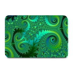 Green Floral Fern Swirls And Spirals Plate Mats by SpinnyChairDesigns