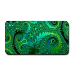 Green Floral Fern Swirls And Spirals Medium Bar Mats by SpinnyChairDesigns