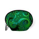 Green Floral Fern Swirls and Spirals Accessory Pouch (Small) Back