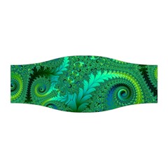 Green Floral Fern Swirls And Spirals Stretchable Headband by SpinnyChairDesigns