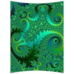 Green Floral Fern Swirls And Spirals Back Support Cushion by SpinnyChairDesigns