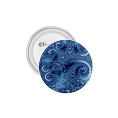 Blue Floral Fern Swirls And Spirals  1 75  Buttons by SpinnyChairDesigns