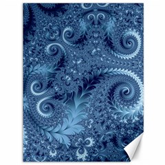 Blue Floral Fern Swirls And Spirals  Canvas 36  X 48  by SpinnyChairDesigns