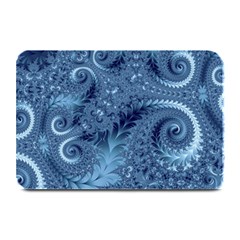 Blue Floral Fern Swirls And Spirals  Plate Mats by SpinnyChairDesigns