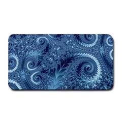 Blue Floral Fern Swirls And Spirals  Medium Bar Mats by SpinnyChairDesigns