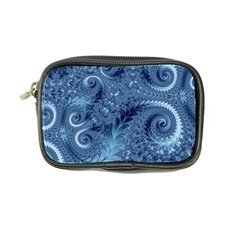 Blue Floral Fern Swirls And Spirals  Coin Purse by SpinnyChairDesigns