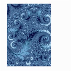 Blue Floral Fern Swirls And Spirals  Large Garden Flag (two Sides) by SpinnyChairDesigns