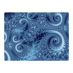 Blue Floral Fern Swirls And Spirals  Double Sided Flano Blanket (mini)  by SpinnyChairDesigns