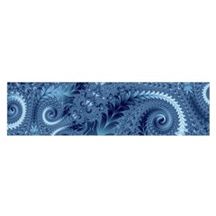 Blue Floral Fern Swirls And Spirals  Satin Scarf (oblong) by SpinnyChairDesigns