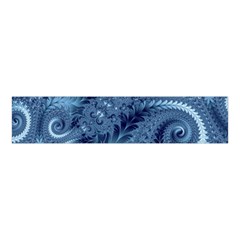 Blue Floral Fern Swirls And Spirals  Velvet Scrunchie by SpinnyChairDesigns