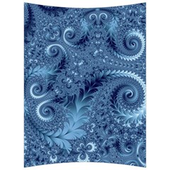 Blue Floral Fern Swirls And Spirals  Back Support Cushion by SpinnyChairDesigns