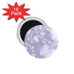 Pale Violet And White Floral Pattern 1 75  Magnets (10 Pack)  by SpinnyChairDesigns