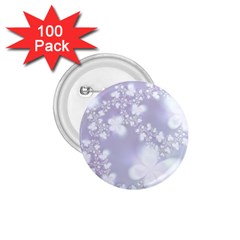 Pale Violet And White Floral Pattern 1 75  Buttons (100 Pack)  by SpinnyChairDesigns