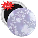 Pale Violet and White Floral Pattern 3  Magnets (10 pack)  Front