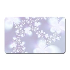 Pale Violet And White Floral Pattern Magnet (rectangular) by SpinnyChairDesigns