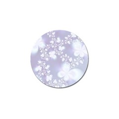 Pale Violet And White Floral Pattern Golf Ball Marker by SpinnyChairDesigns