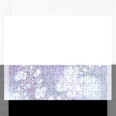 Pale Violet And White Floral Pattern Rectangular Jigsaw Puzzl by SpinnyChairDesigns