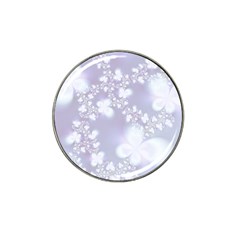 Pale Violet And White Floral Pattern Hat Clip Ball Marker (4 Pack) by SpinnyChairDesigns