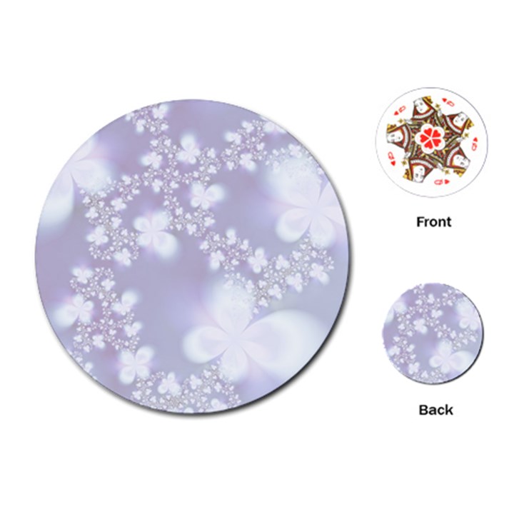 Pale Violet and White Floral Pattern Playing Cards Single Design (Round)