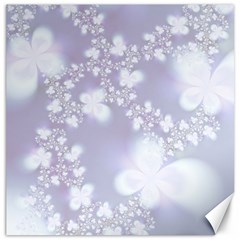 Pale Violet And White Floral Pattern Canvas 20  X 20  by SpinnyChairDesigns