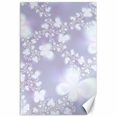 Pale Violet And White Floral Pattern Canvas 20  X 30  by SpinnyChairDesigns