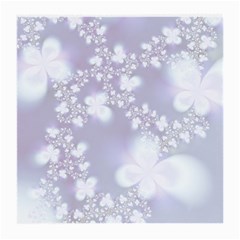 Pale Violet And White Floral Pattern Medium Glasses Cloth (2 Sides) by SpinnyChairDesigns