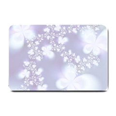 Pale Violet And White Floral Pattern Small Doormat  by SpinnyChairDesigns